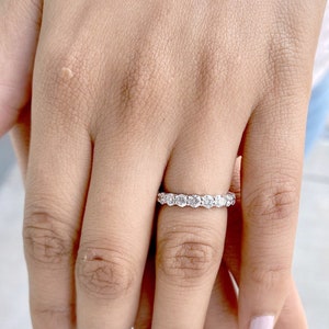 Full Eternity Lab Diamond Band 2.5 mm Round Cut Lab Grown Diamond Engagement Band White Gold Wedding Band 18k Gold Band Gift For Bridesmaid