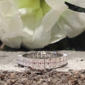 Radiant Cut Eternity Band 3*4mm Radiant Cut Moissanite Engagement Band 18k Gold Classic Bridal Wedding Band Anniversary Gifts For Women&#39;s