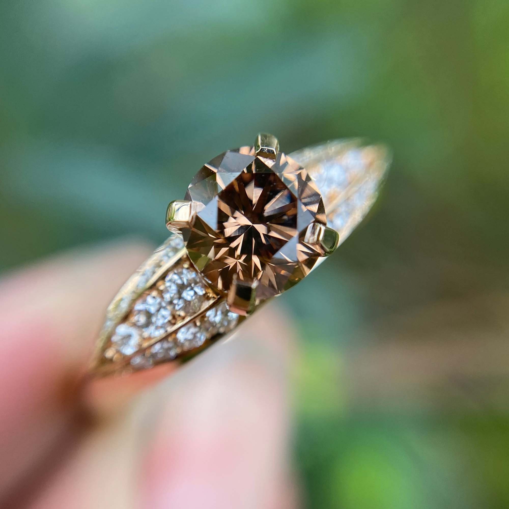 Brown diamond cheap rings for sale