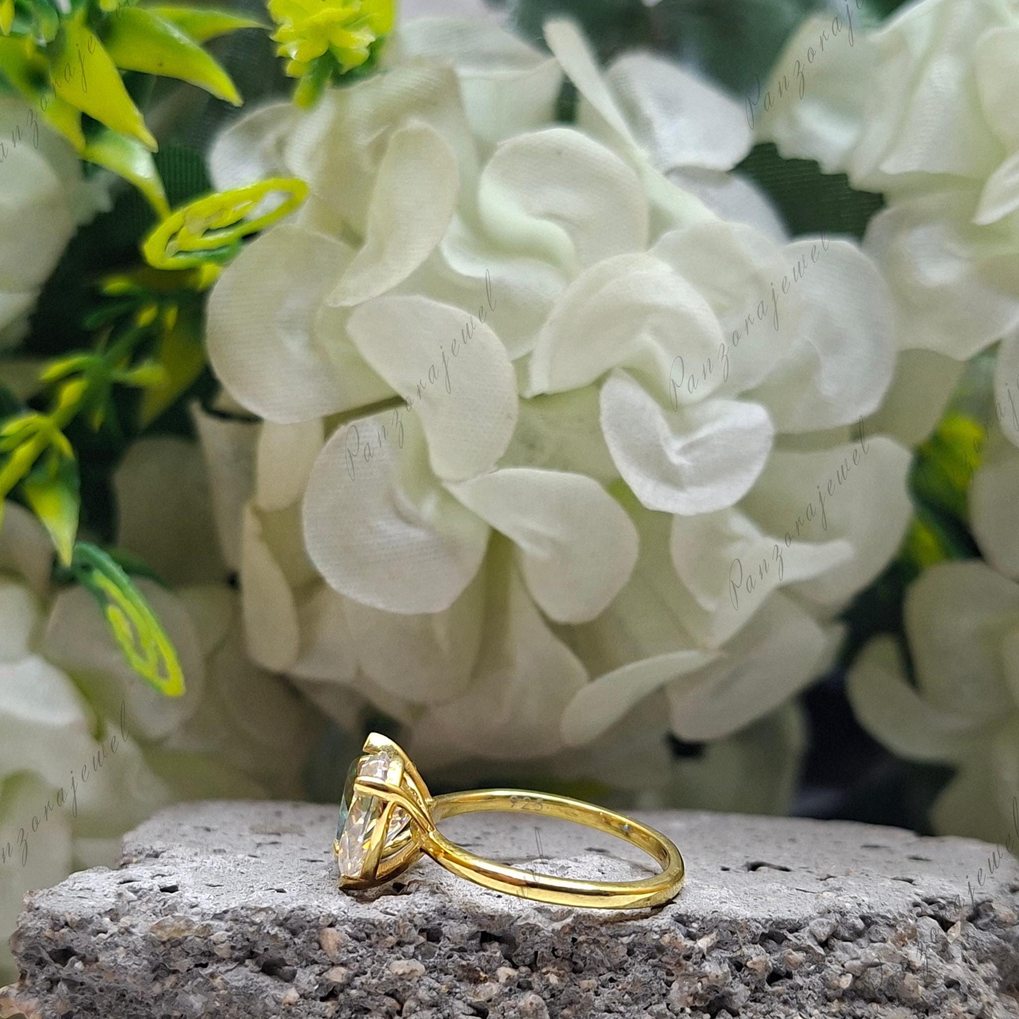 Anillo De Boda 375/585/750 De Oro Amarillo Auténtico, Para Mujer Con