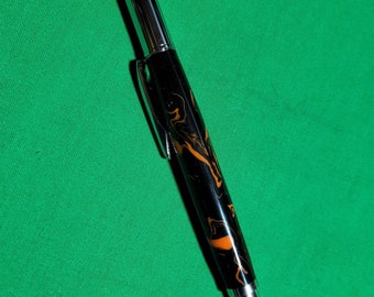 Orange, Black and Chrome gel rollerball pen