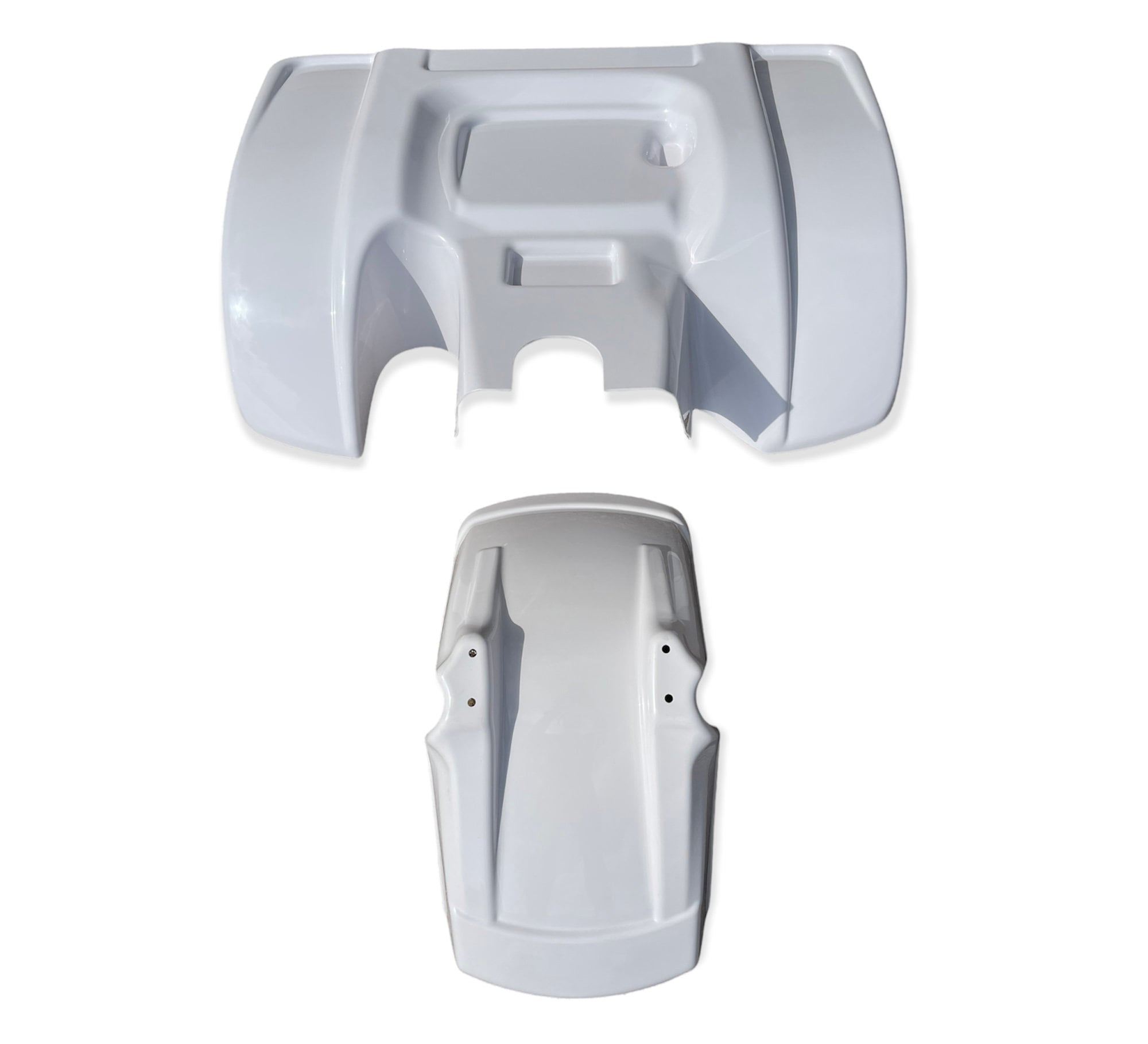 Kawasaki KXT 250 84-85 Tecate 3 WHITE Front & Rear Fender Plastic