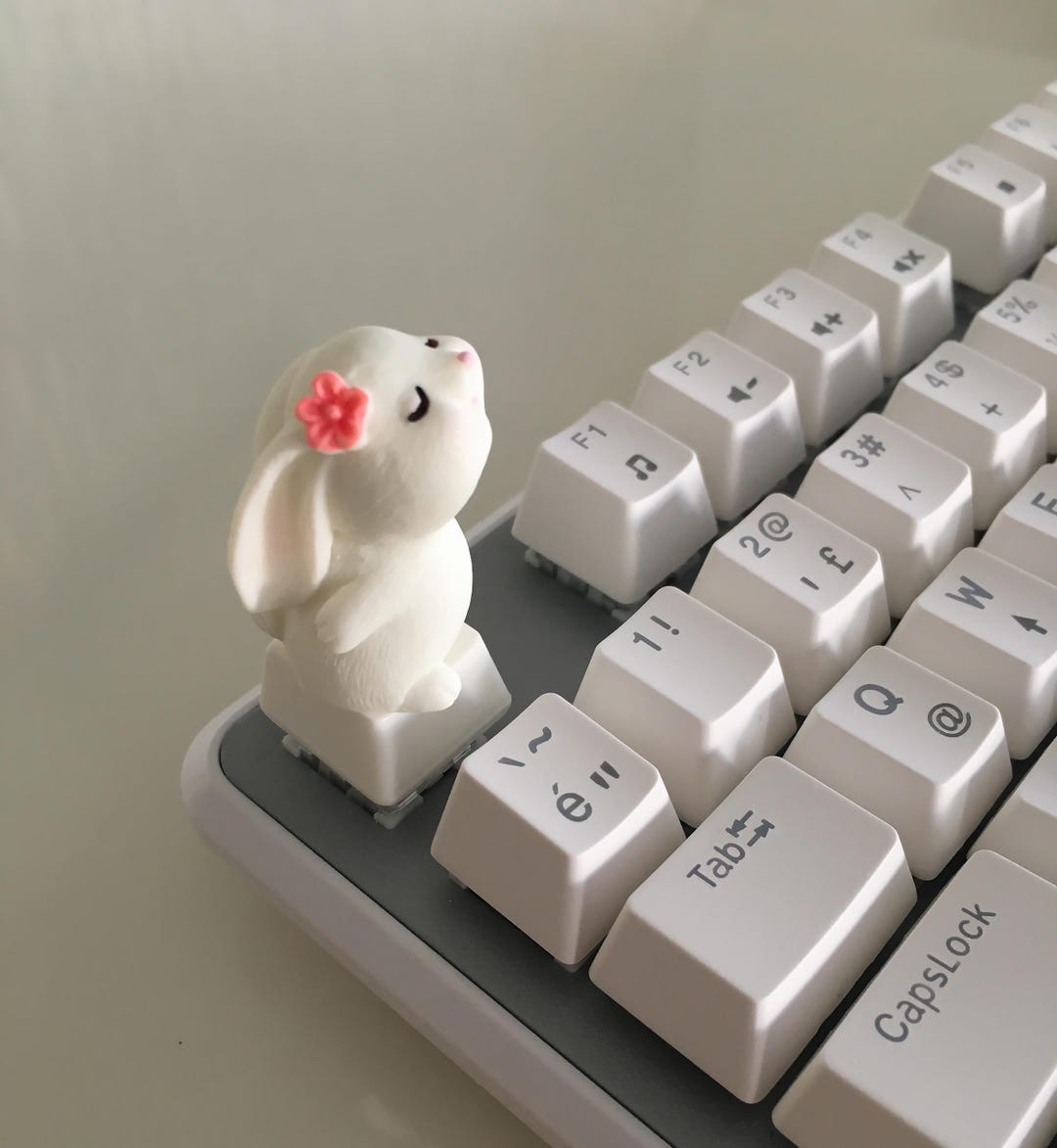 Mechanical Rabbit Keyboard Bunny Resin Keycap | Kawaii Rabbit Artisan Keyboard Key | Keyboard ...