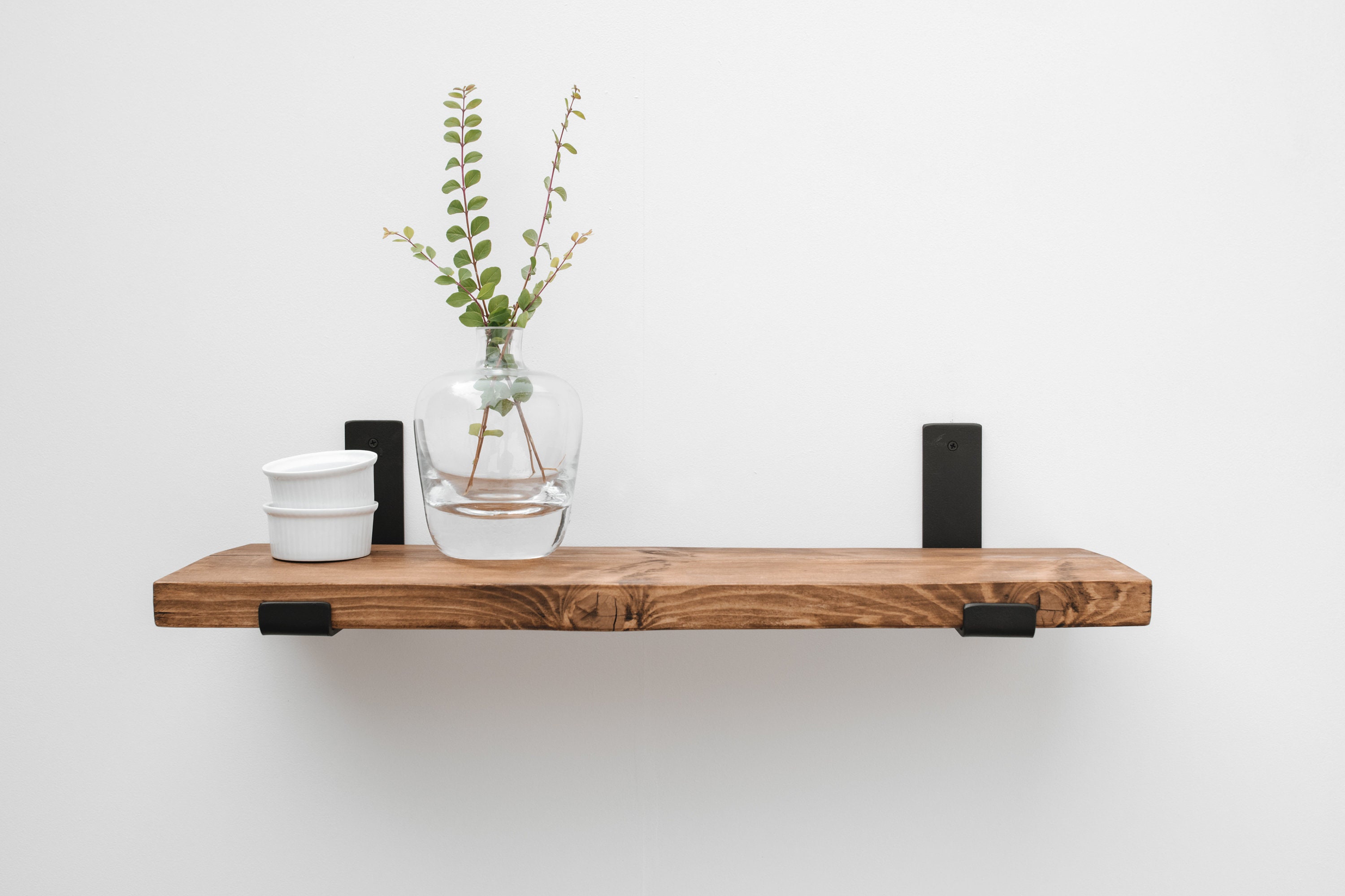 Rustic 15.5cm Wall Shelf With Lipped up Brackets Wall Shelf Etsy