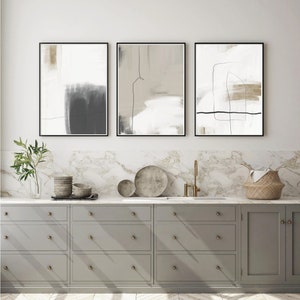 Set of 3 Neutral Wall Prints, Abstract Art Lounge Wall Prints, Beige Wall Prints, Prints, Boho Wall Prints, Neutral Home Decor,