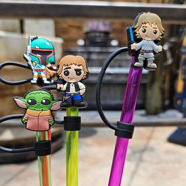 Star Wars Straw toppers  Luke, Han Solor, Baba Fete, The Child, Stormtropper, Darth Vader