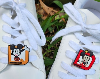 Annual Passholder - Mickey and **NEW** Minnie D Magnet Shoe Lace Charm