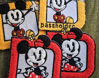 Mickey & Minnie D Magnet Patch (sold separately) Passholder and without words