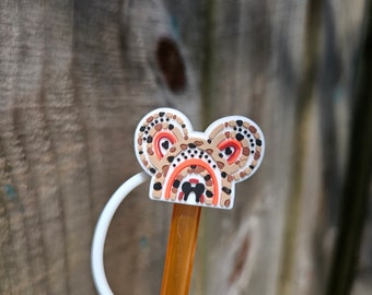 Rainbow on safari Straw Topper - Standard size straw (8mm) and Large size straw (10mm)