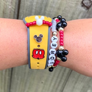 BLACK GLITTER MICKEY Band Charm