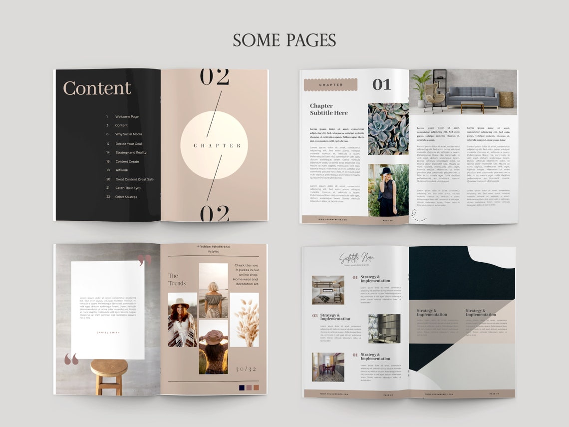Ebook template Canva e book template Minimalist magazine | Etsy