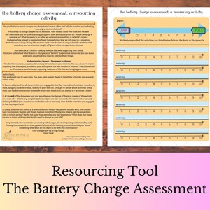 Digitales Therapie-Tool, tägliche Energiebewertung, Arbeitsblatt zur psychischen Gesundheit, Bewertung des Batterieladezustands