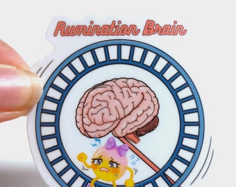 Autocollant, autocollant de santé mentale, autocollant de cerveau de rumination, outil d'anxiété, stationnaire