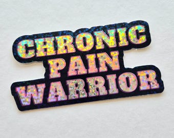 Sticker scintillant, Sticker « Guerrier de la douleur chronique », Sensibilisation à la douleur chronique, Sticker sensibilisation au handicap, Sticker santé mentale