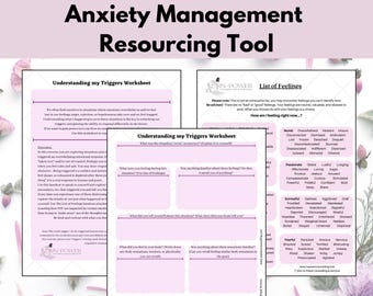 Feuille de travail sur l'anxiété, feuille de travail de thérapie Comprendre mes déclencheurs, PDF sur la thérapie, ressource sur la santé mentale, outil d'autosoins, éducation