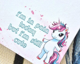 Joli bloc-notes licorne, célébration de la santé mentale, douleur chronique, maladie chronique, papeterie de sensibilisation au handicap, outil d'amour de soi