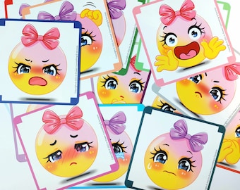 Cartes de sentiments, comment je me sens ? Jeu de cartes mémoire emoji, pour enfants et adultes, cadeaux pour la santé mentale, outil de thérapie