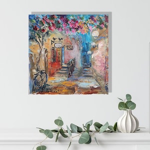 Tel Aviv Party Jaffa Romantic street flowers Light Original Gift from photo Travel ArtseeKati Author's Technique Design Cozy Thing
