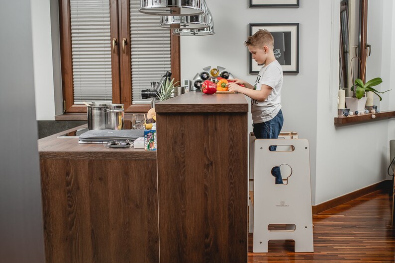 KIDS KITCHEN STOOL Kitchen Helper Tower Toddler Step Stool Etsy