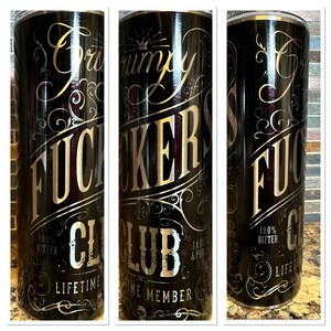Grumpy Fucker stainless, Tumblers, Censored Custom, Sarcastic, Funny, Crude, Rude, Adult Humor, mens, Indecent, Cussing, 20 oz. Cool