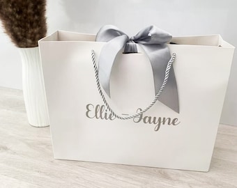Personalised White Gift bag, Large Gift bag for Wedding, Bridesmaid Gift Bag