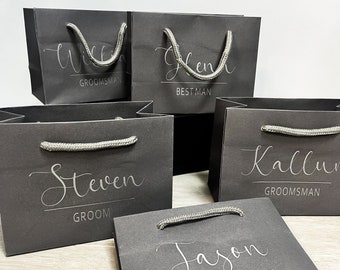 Personalised Grey Gift bag, Gift bag for Wedding, 3 sizes