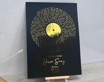Song Lyric Foil Print, Paper Anniversary, First Dance Anniversary Gift