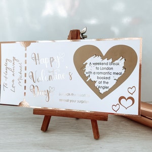 Valentinstagskarte, Folien-Konzertkarte, Scratch off Überraschungskarte, Folien-Bordkarte, Valentinstag Überraschung