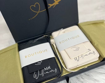 Porta Passaporto Da Viaggio Personalizzato E Set Di Etichette Per Bagagli Custod - Foto 2