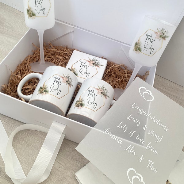 Mr & Mrs Gift Hamper, Luxury Deep fill gift box, Wedding Gift for Couple, Newley Wed Gift