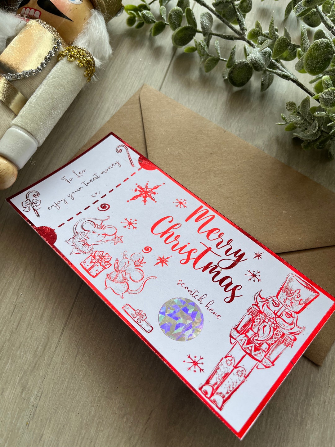 Christmas Scratch Card Ticket, Surprise Gift, Nutcracker Christmas Gift ...