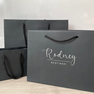 Gepersonaliseerde zwarte cadeautas, cadeautas voor bruiloft, 4 maten