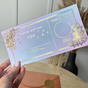 Billet cadeau surprise, cadeau de Noël, billet cadeau personnalisé, carte à gratter d'anniversaire, voyage surprise et événements