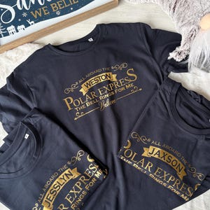 T-shirt natalizie Polar Express abbinate alla famiglia, maglietta natalizia
