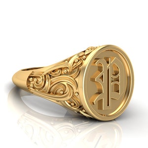 Anillos con inicial para hombre, anillo de bodas para hombre, anillo con sello familiar, anillo de plata con nombre familiar, anillo con estilo, regalos de Navidad, Black Friday
