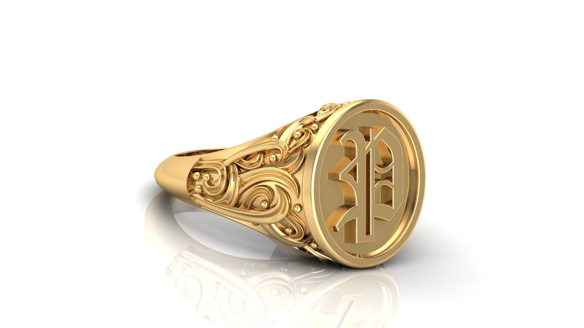 Initial Letter Men Rings, Men's Wedding Ring, Family Signet Man Ring ...