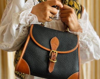 Vintage Dooney & Bourke AWL Pebbled Leather Taupe/british Tan R38