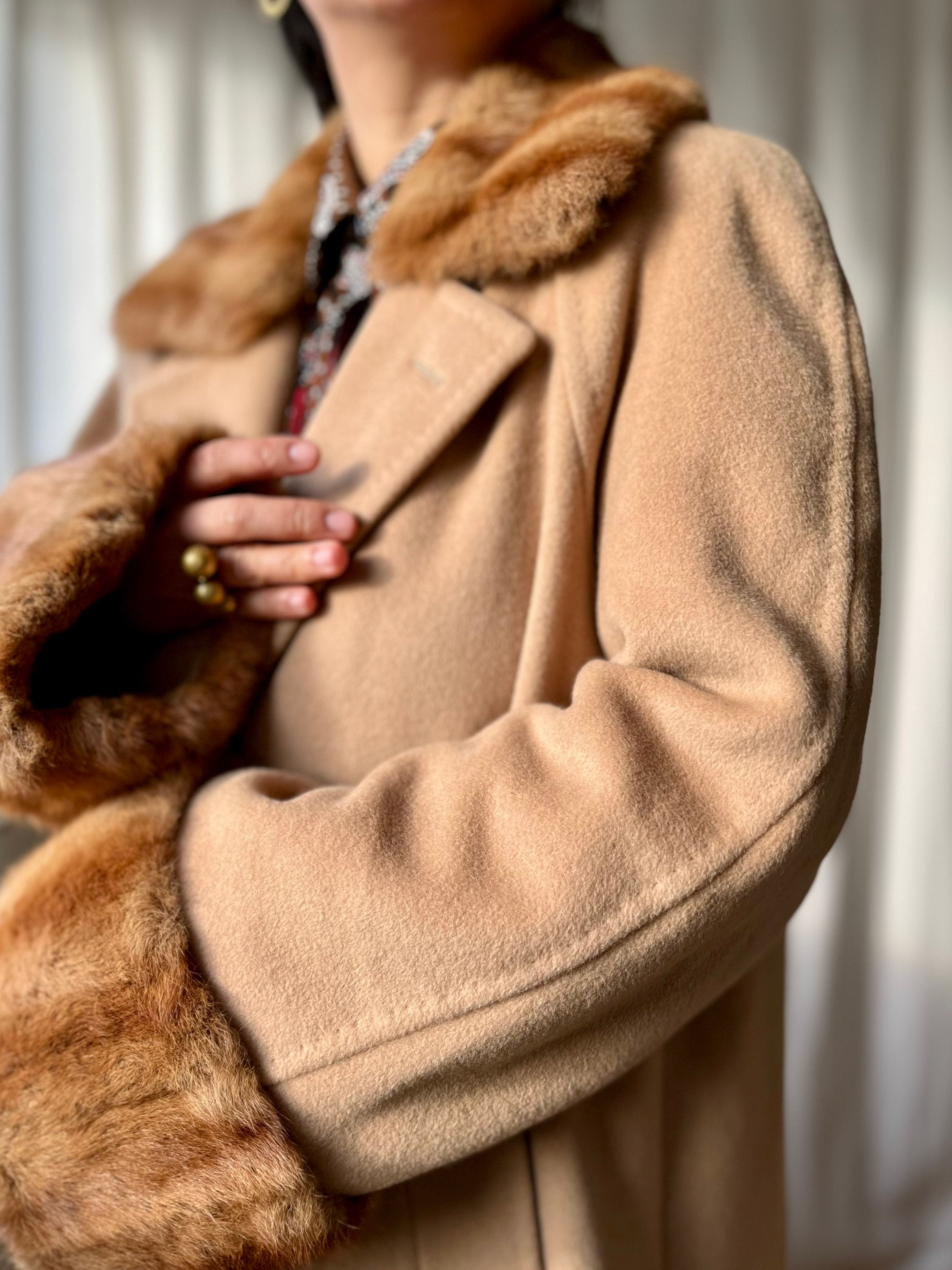 Cashmere Angora Wool Coat With Fur Collar - Made in Italy - Etsy