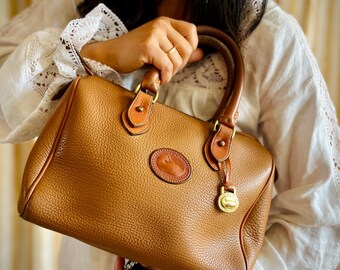 DOONEY&BOURKE ハンドバッグ　ブラウン　ヴィンテージ　アヒル Vintage Dooney & Bourke AWL Pebbled Leather Taupe/british Tan R38