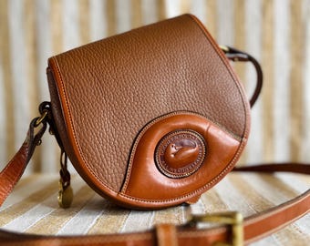 Vintage Dooney & Bourke AWL Pebbled Leather Fir Green/british Tan