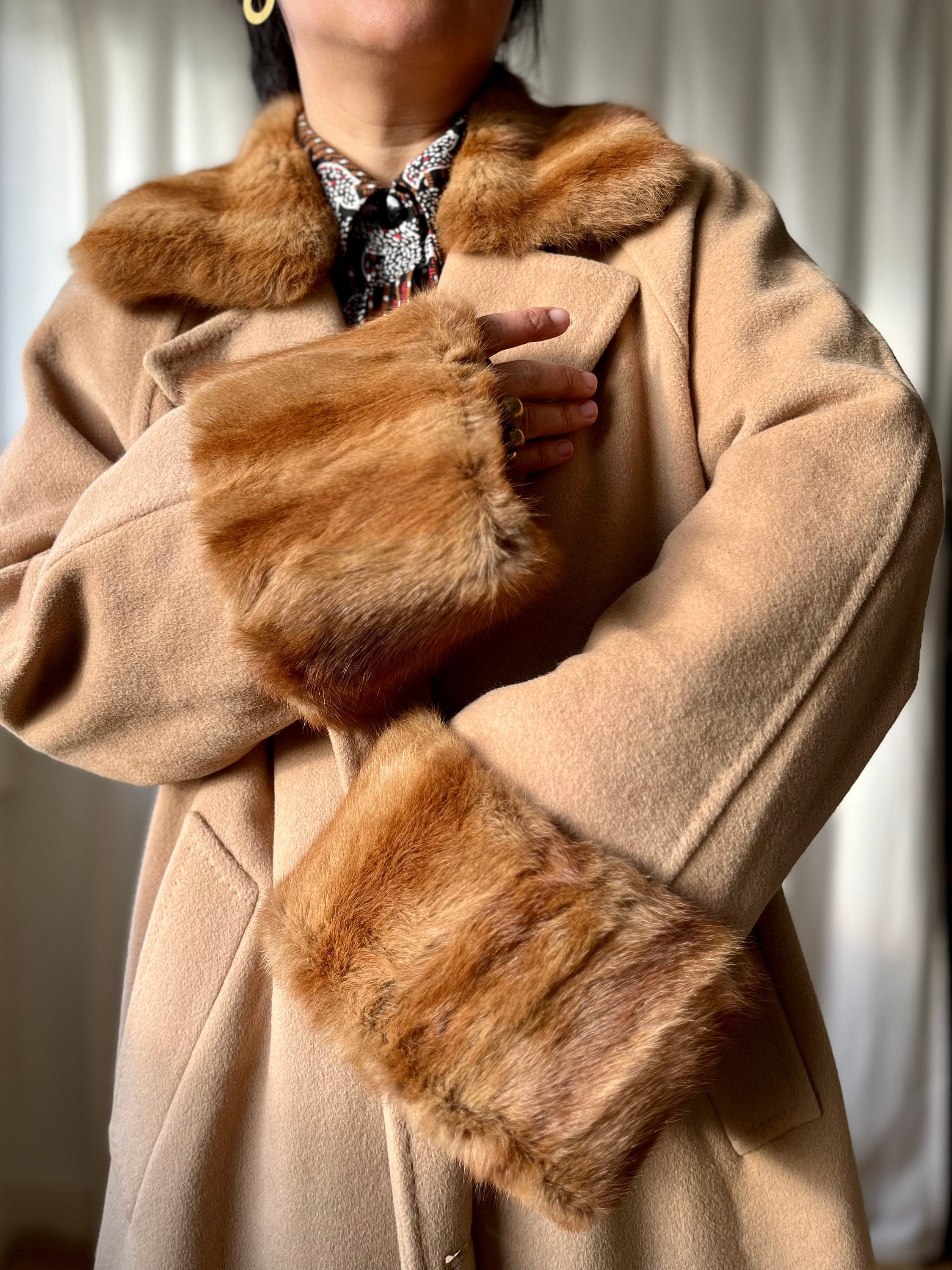 Cashmere Angora Wool Coat With Fur Collar - Made in Italy - Etsy