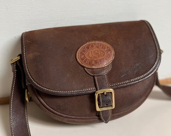 Extraordinarily Rare Vintage Dooney & Bourke Nubuck/Gundelta Leathers Brown/Brown Monochrome N508 Small Saddle Bag