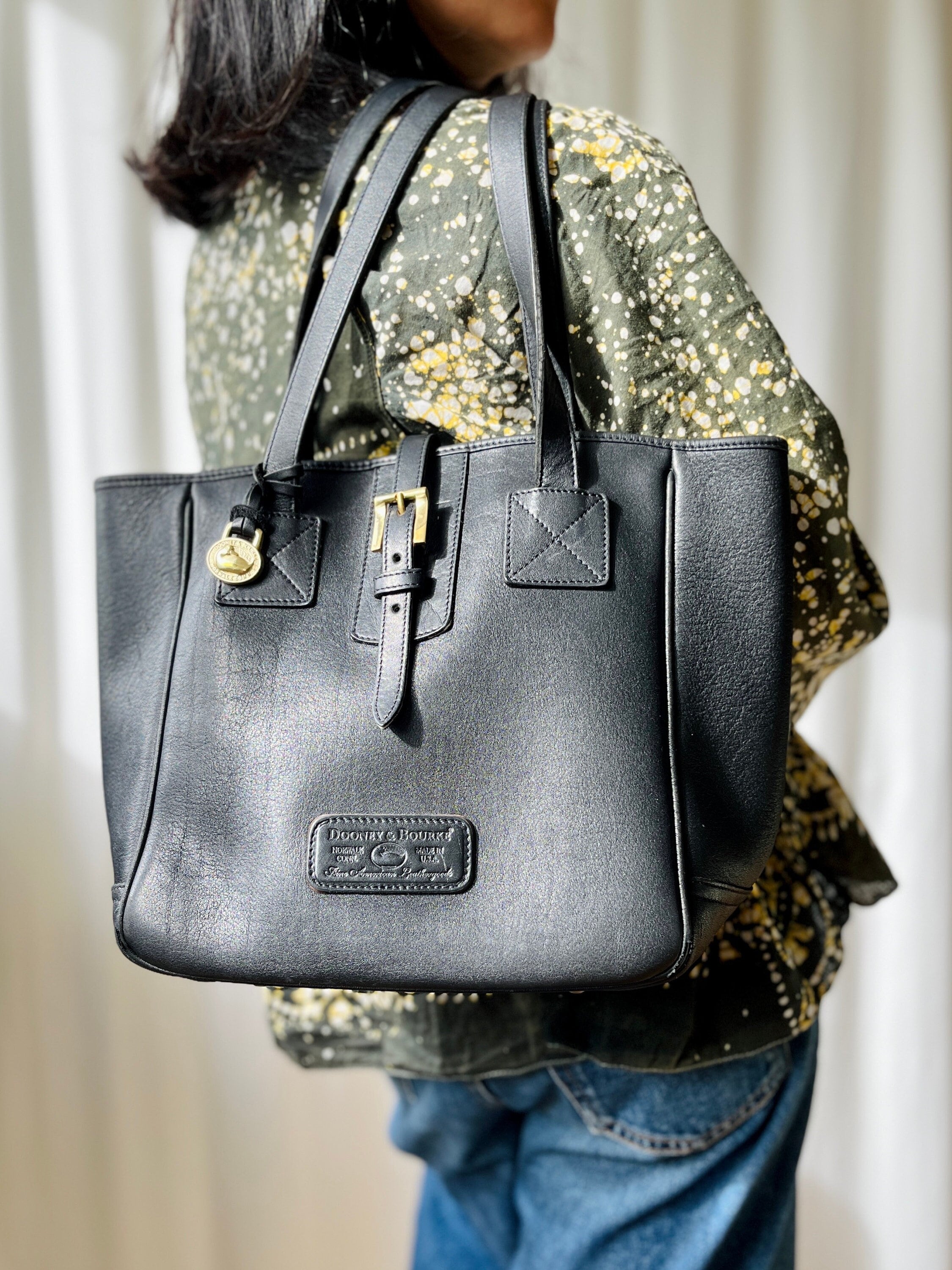 Real leather dooney and shop bourke tote