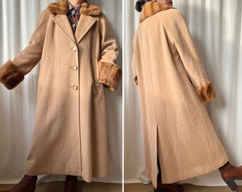 Cashmere Angora Wool Coat With Fur Collar - Made in Italy - Etsy