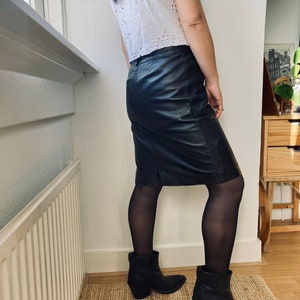 Oh Yeah Vintage 90s Black Leather High Waist Pencil Skirt - Etsy