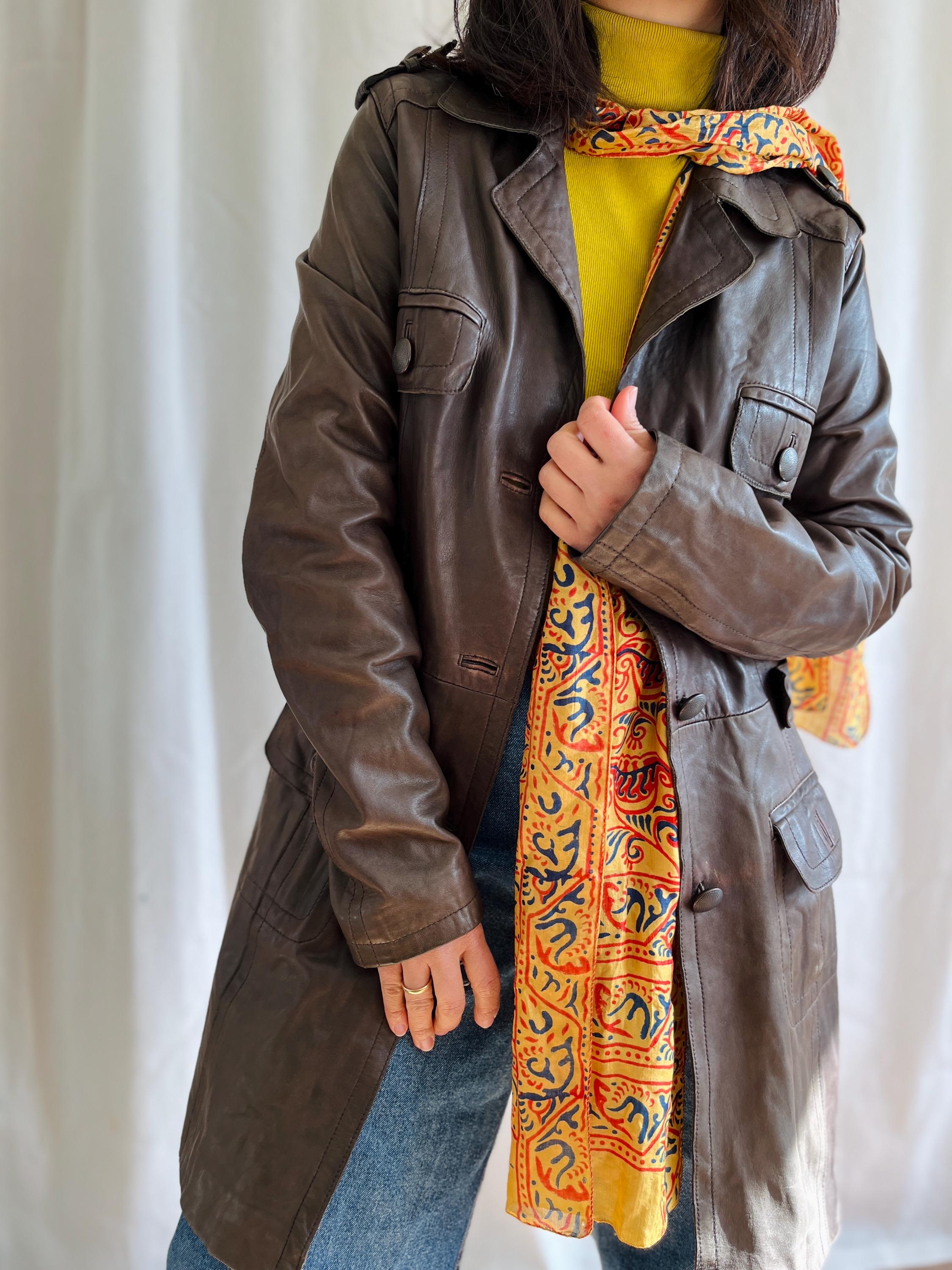 Lamb Leather Zip Blouson in Dark Brown lidah Y2K Lamb Leather