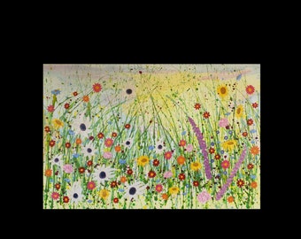 original painting,   acrylic on canvas floral landscapes