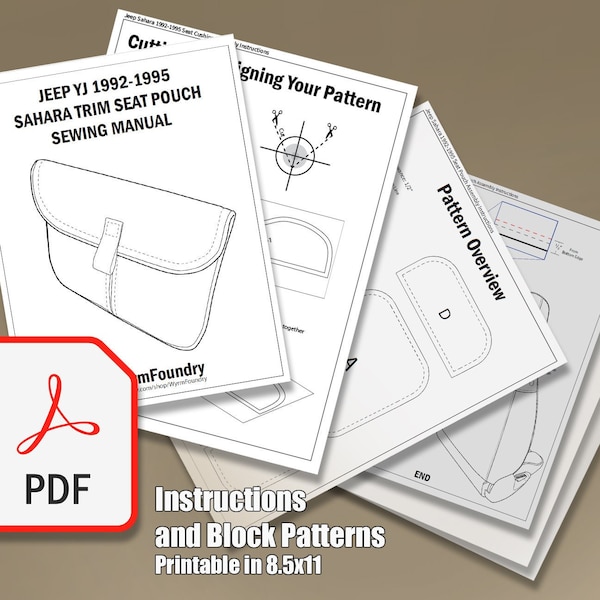 Jeep YJ Sahara Trim (92-95) Seat Pouch Manual /w Digital Pattern