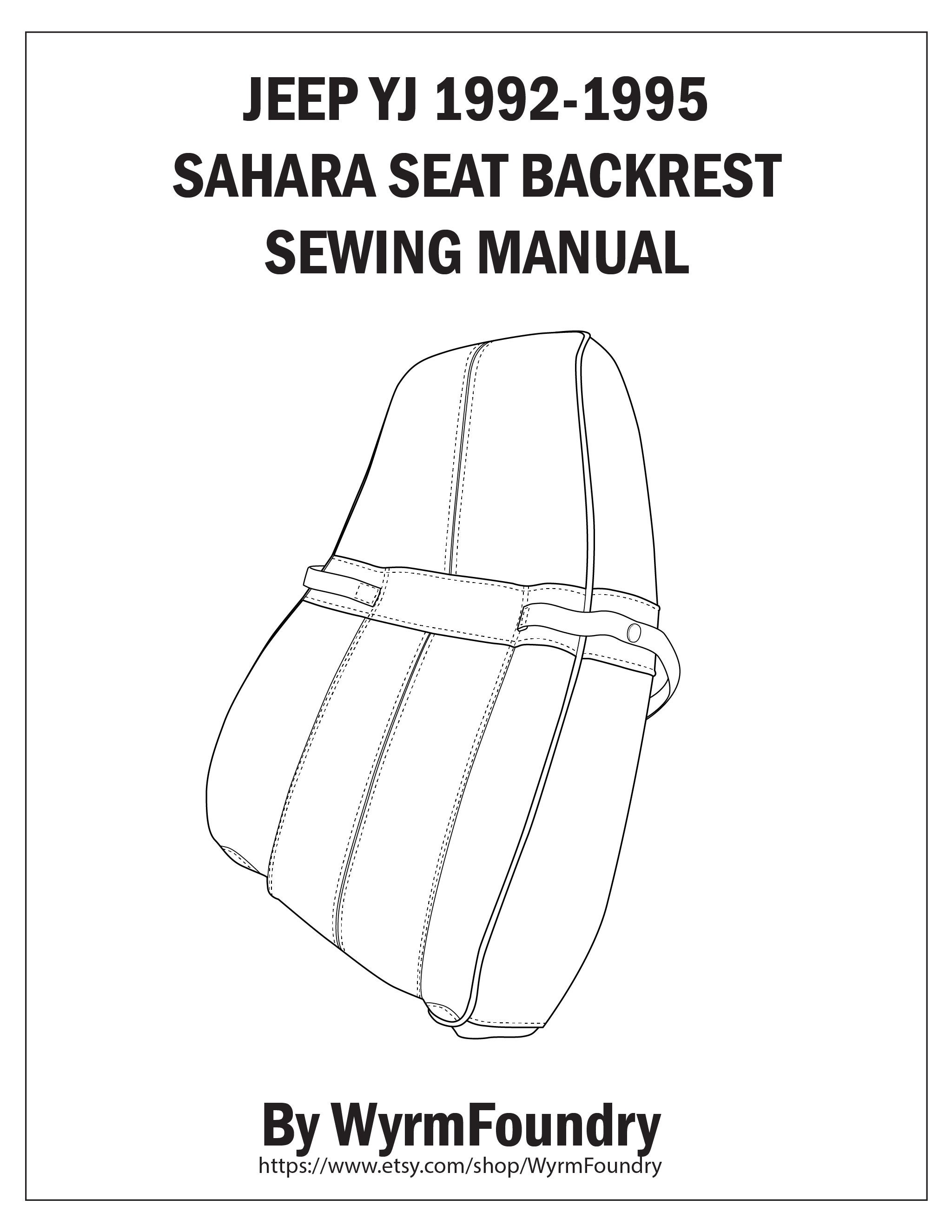 Jeep YJ Sahara Trim 9295 Backrest Manual /w Digital Pattern Etsy