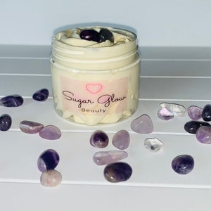 Sleep & Glow whipped Shea moisturiser 100% Natural infused with amethyst crystals